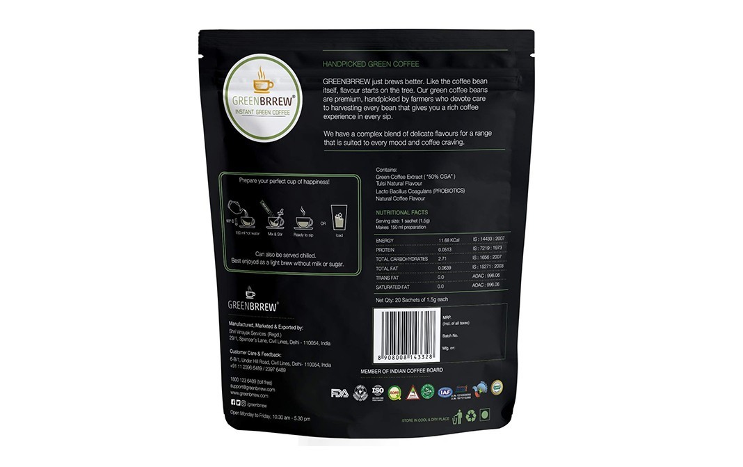 GreenBrrew Relax Tulsi Coffee    Pack  30 grams
